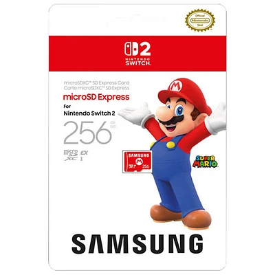 Carte microSD Express Super Mario de 256 Go de Samsung pour Switch 2