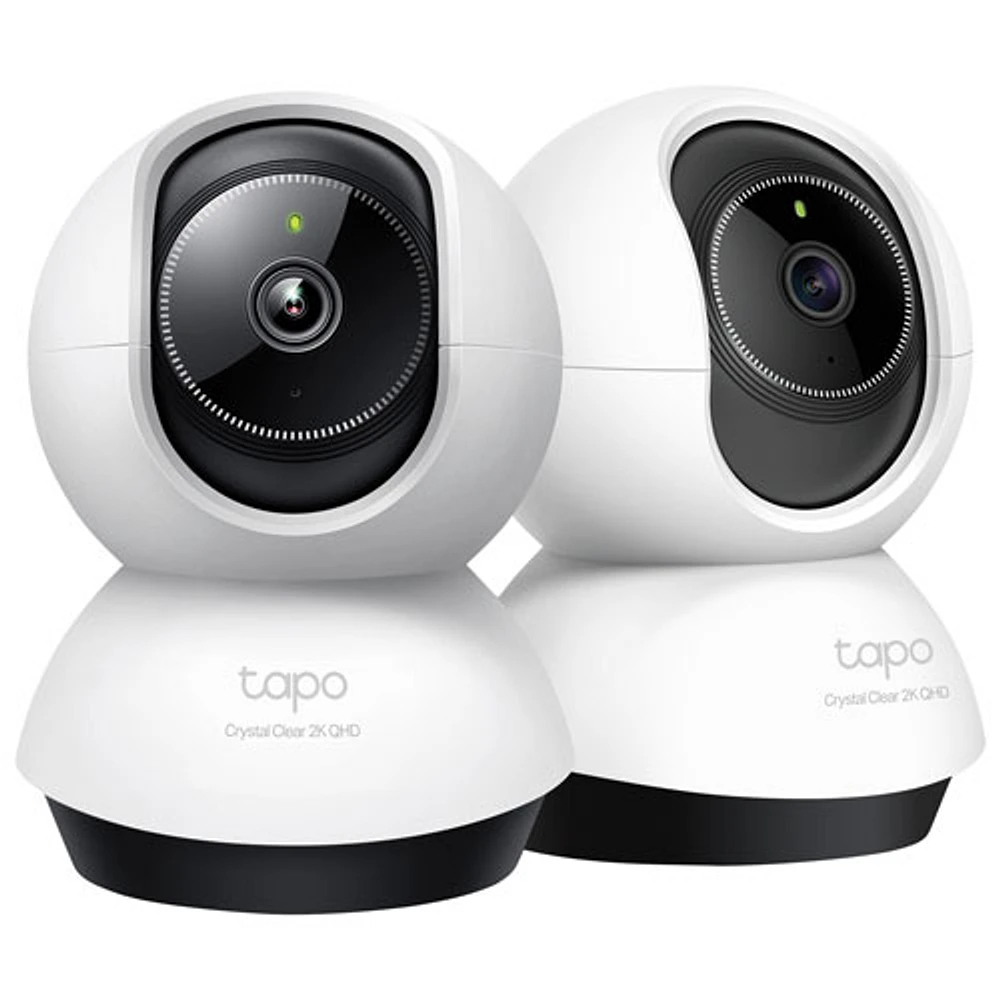 Caméra de surveillance d'intérieur semi-sans fil QHD 2K Tapo AI de TP-Link - Ensemble de 2 - Blanc