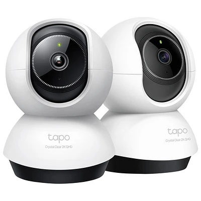 Caméra de surveillance d'intérieur semi-sans fil QHD 2K Tapo AI de TP-Link - Ensemble de 2 - Blanc