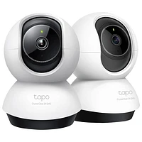 Caméra de surveillance d'intérieur semi-sans fil QHD 2K Tapo AI de TP-Link - Ensemble de 2 - Blanc