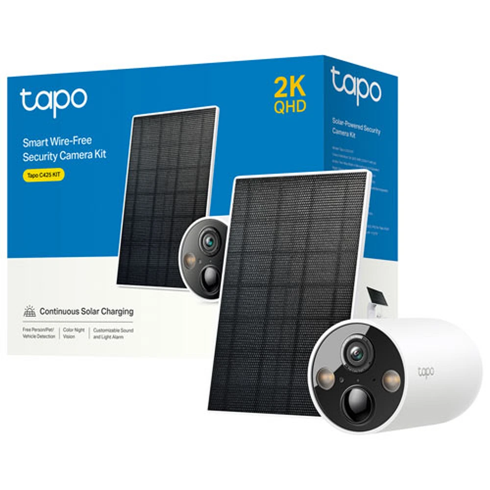 Caméra de surveillance à énergie solaire d'intérieur et d'extérieur sans fil 2K Tapo de TP-Link