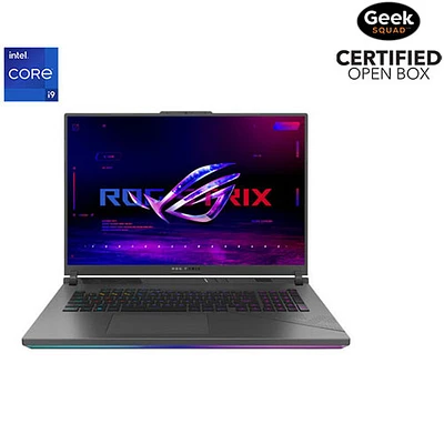 Boîte ouverte - Portable de jeu ROG Strix G18 de 18 po d'ASUS - Gris éclipse (Ci9-14900HX d'Intel/RAM 32 Go/SSD 1 To/RTX 4070/Windows 11 Pro)