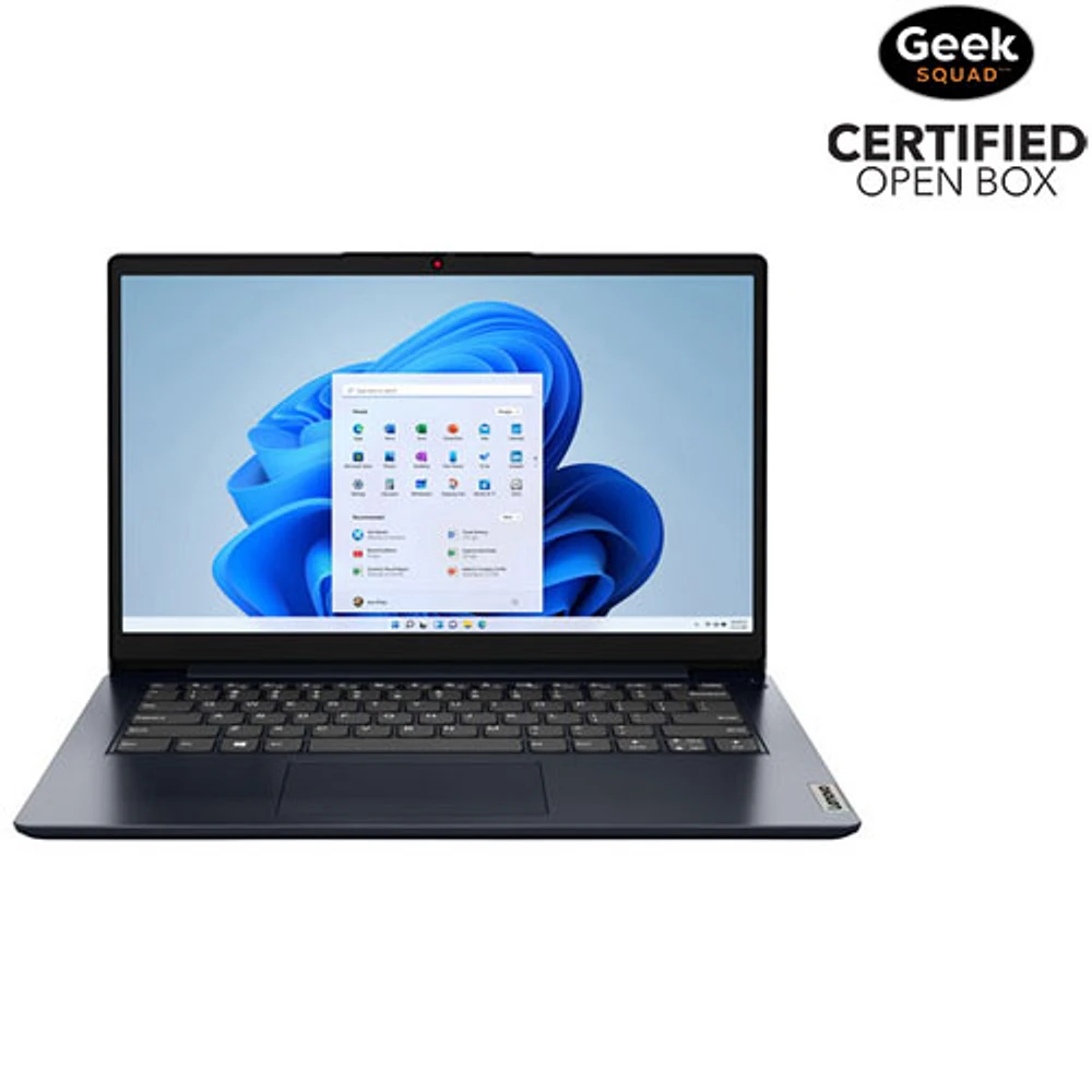 Boîte ouverte - Portable de 14 po IdeaPad 1i de Lenovo - Bleu abyssal (Celeron N4500 d'Intel/RAM 4 Go/SSD 128 Go/Windows 11)