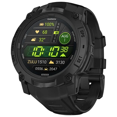 Montre intelligente multisport Bluetooth de 45 mm à écran AMOLED Instinct 3 édition Tactical de Garmin - Noir