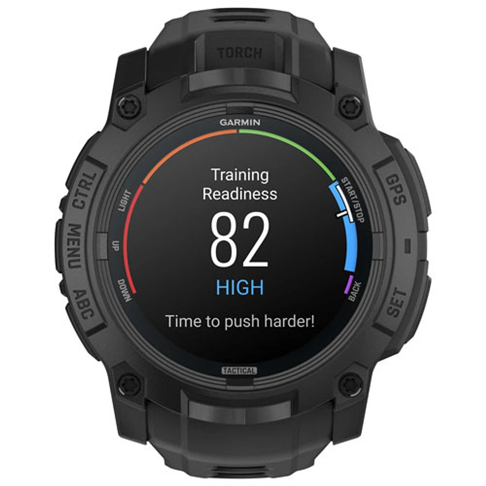 Montre intelligente multisport Bluetooth de 45 mm à écran AMOLED Instinct 3 édition Tactical de Garmin - Noir