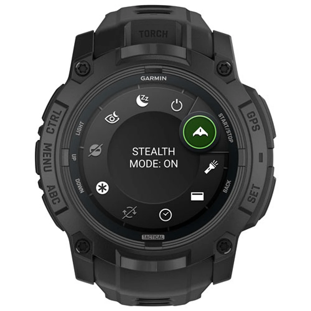 Montre intelligente multisport Bluetooth de 45 mm à écran AMOLED Instinct 3 édition Tactical de Garmin - Noir