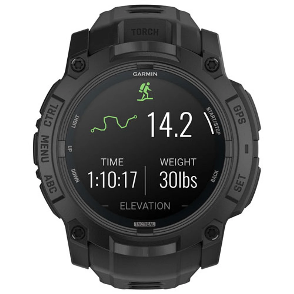 Montre intelligente multisport Bluetooth de 45 mm à écran AMOLED Instinct 3 édition Tactical de Garmin - Noir