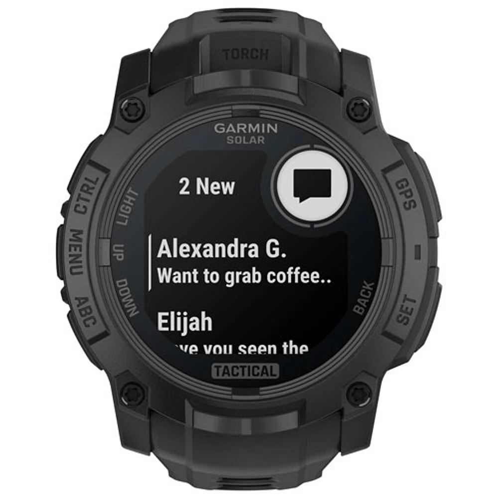 Garmin Instinct 3 Solar Tactical Edition 50mm Bluetooth Multisport Smartwatch - Black