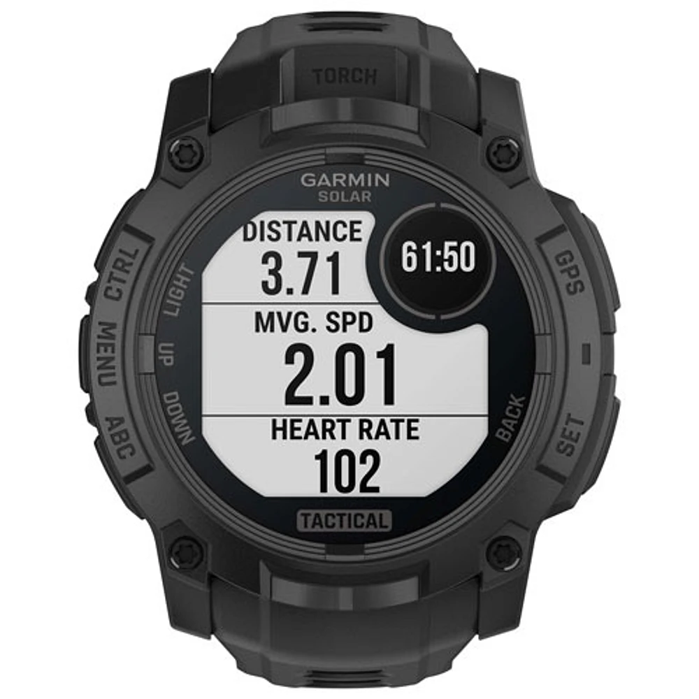 Garmin Instinct 3 Solar Tactical Edition 50mm Bluetooth Multisport Smartwatch - Black