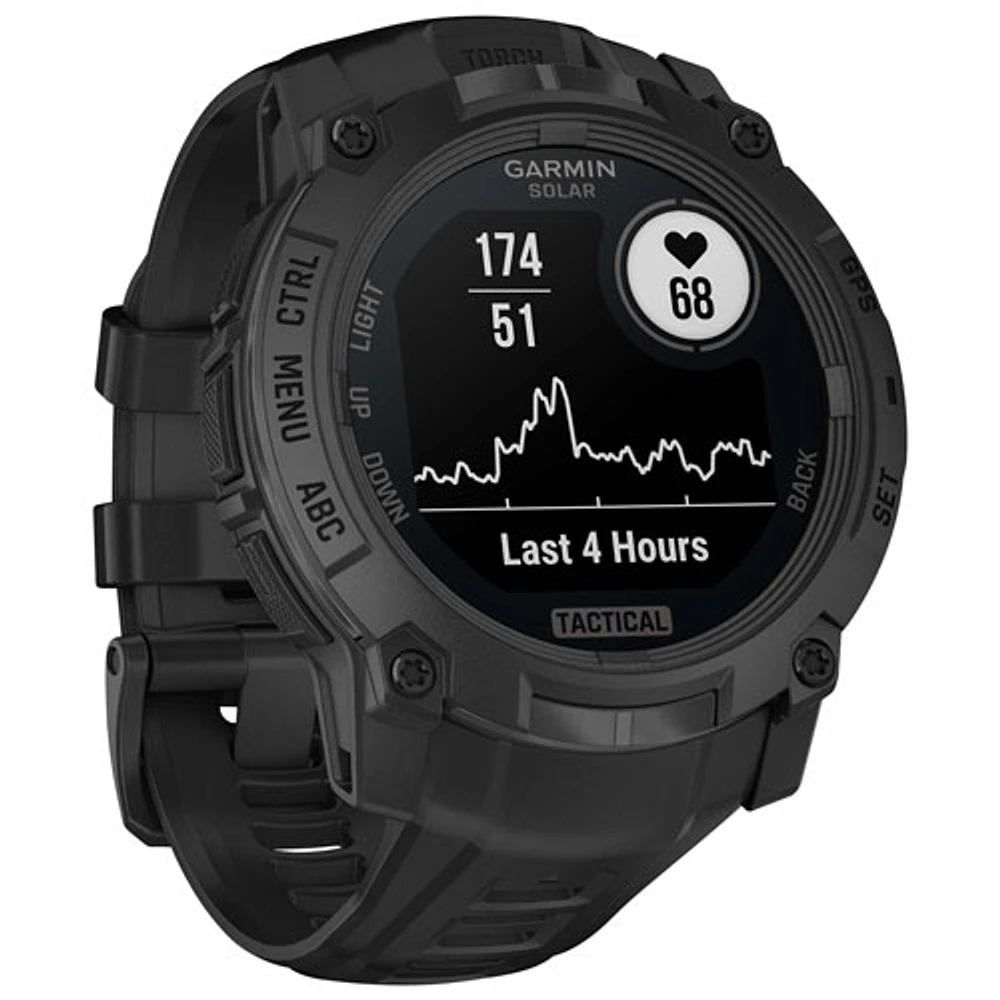 Garmin Instinct 3 Solar Tactical Edition 50mm Bluetooth Multisport Smartwatch - Black
