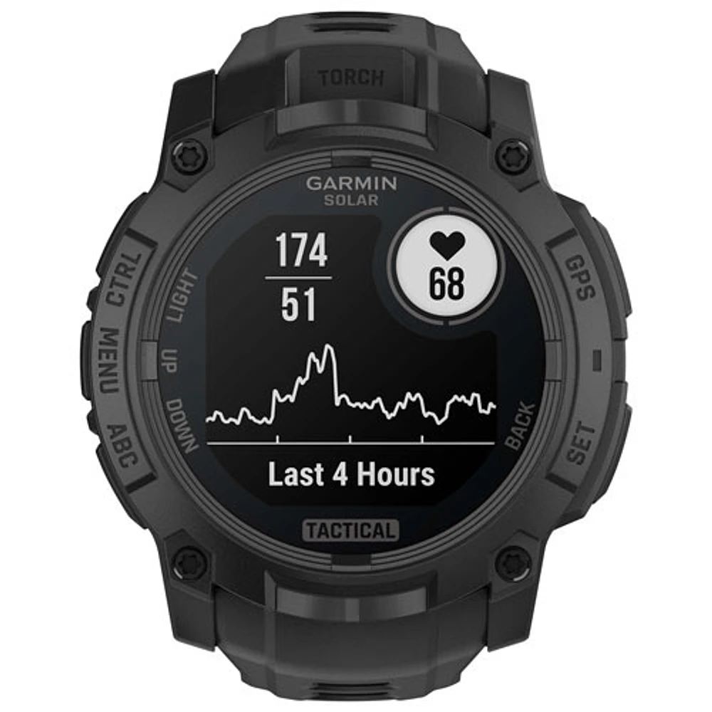 Garmin Instinct 3 Solar Tactical Edition 50mm Bluetooth Multisport Smartwatch - Black