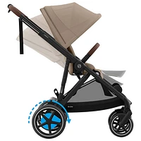 Cybex e-Gazelle S Convertible Full-Size Stroller - Almond Beige/Black