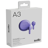 Écouteurs boutons 100 % sans fil A3 de Sudio Audio - Violet