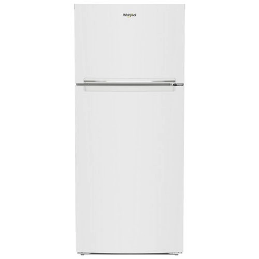 Boîte ouverte - Réfrigérateur à congélateur supérieur 16,3 pi³ 29 po de Whirlpool (WRTX5328PW) - Blanc - Endommagé