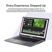 ASUS CX34 Chromebook Plus 14" Touchscreen Chromebook - Rocky Grey (Intel Core i3-1315U/128G UFS/8GB RAM/ChromeOS)
