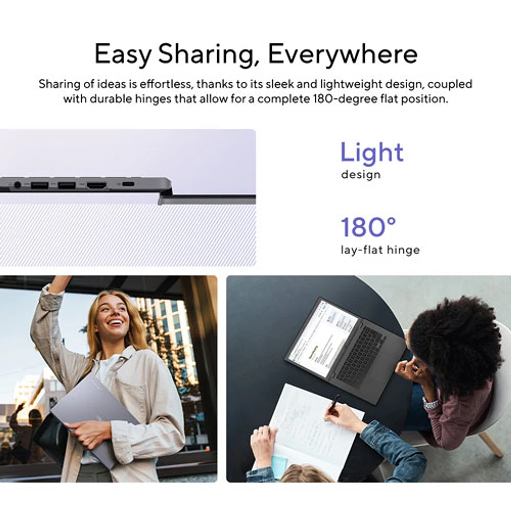 ASUS CX34 Chromebook Plus 14" Touchscreen Chromebook - Rocky Grey (Intel Core i3-1315U/128G UFS/8GB RAM/ChromeOS)