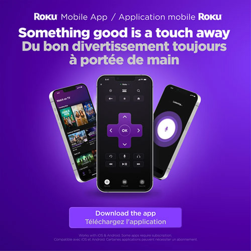 Lecteur multimédia de diffusion en continu Streaming Stick HD de Roku avec télécommande