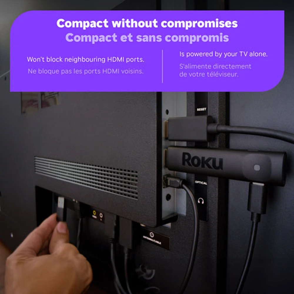 Lecteur multimédia de diffusion en continu Streaming Stick HD de Roku avec télécommande