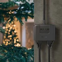 Prise intelligente Wi-Fi extérieure à 2 prises Tapo de TP-Link - Noir