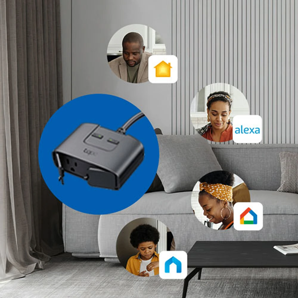 Prise intelligente Wi-Fi extérieure à 2 prises Tapo de TP-Link - Noir