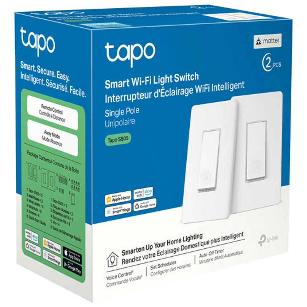 Interrupteur intelligent Wi-Fi Tapo de TP-Link - Paquet de 2