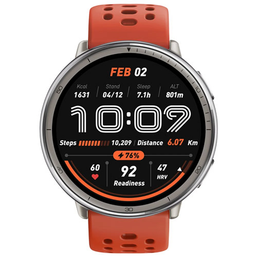 Amazfit Active 2 44mm Smartwatch with Heart Rate Monitor - Red