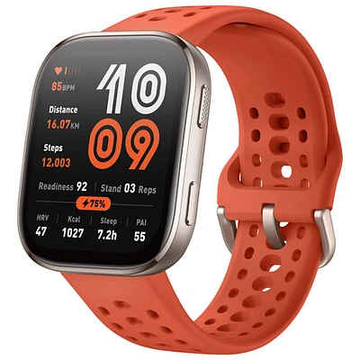 Montre intelligente Bip 6 de 50 mm d'Amazfit avec moniteur de fréquence cardiaque - Rouge