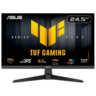 Moniteur de jeu G-Sync FreeSync DEL IPS HD intégrale 200 Hz de 24,5 po TUF d'ASUS avec temps de réponse de 1 ms gris à gris (VG259Q5A)