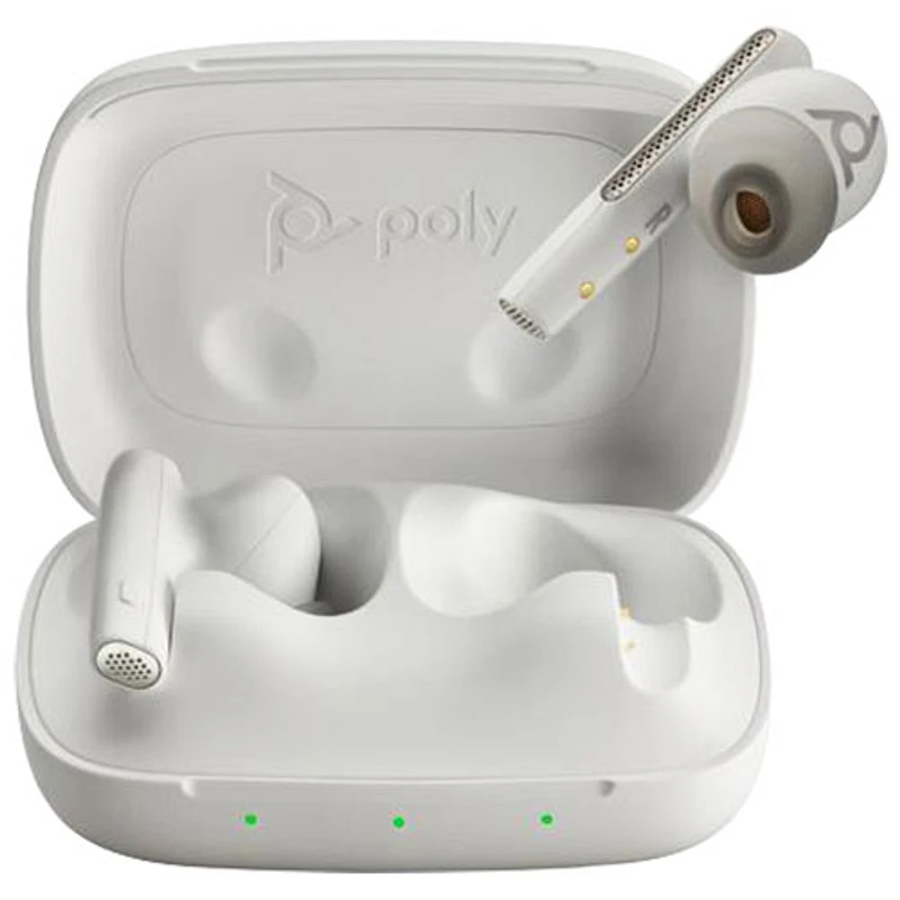 HP Poly Voyager Free 60 UC In-Ear Noise Cancelling True Wireless Earbuds - White Sand