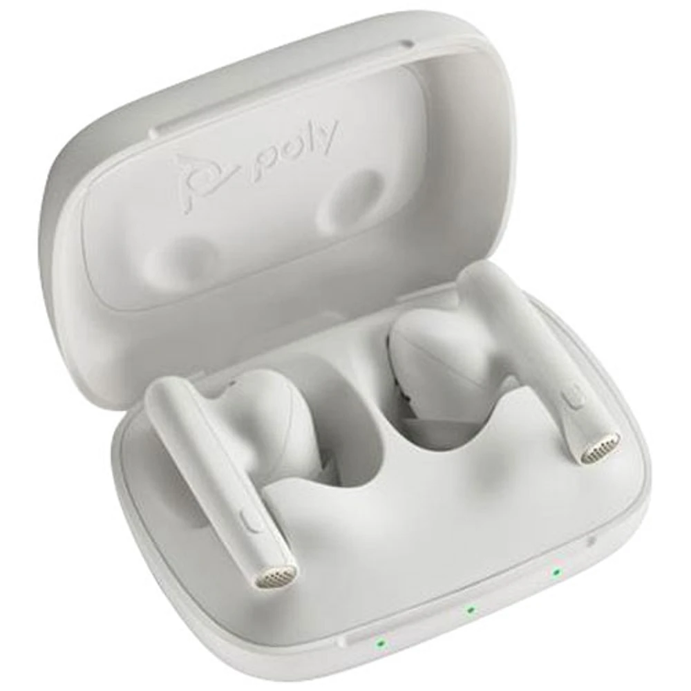 HP Poly Voyager Free 60 UC In-Ear Noise Cancelling True Wireless Earbuds - White Sand