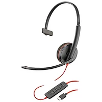 Casque d'écoute à suppression du bruit Poly Blackwire 3200 de HP - Noir