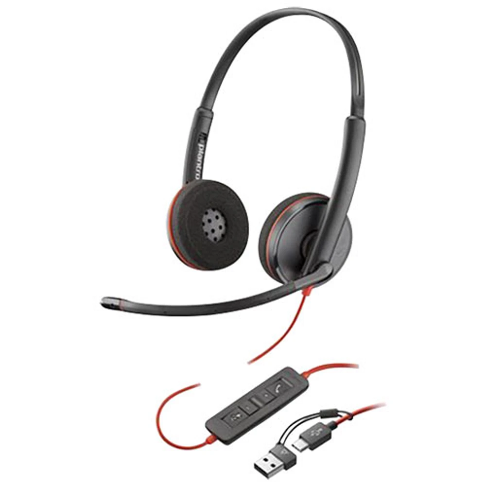 HP Poly Blackwire 3200 Over-Ear Noise Cancelling Headset - Black