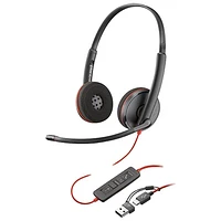 HP Poly Blackwire 3200 Over-Ear Noise Cancelling Headset - Black