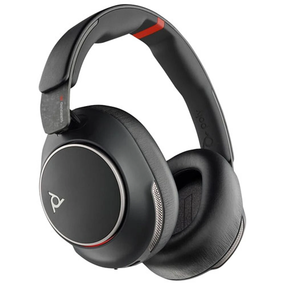 Casque d'écoute Bluetooth à suppression du bruit supra-auriculaire Poly Voyager Surround 85 UC de HP - Noir