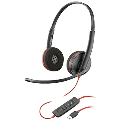 HP Blackwire 3200 On-Ear Noise Cancelling Wired Headset - Black