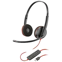 HP Blackwire 3200 On-Ear Noise Cancelling Wired Headset - Black