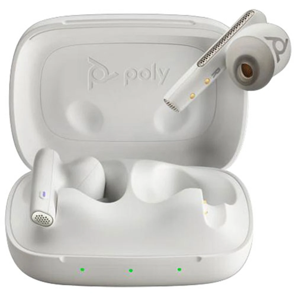 HP Poly Voyager Free 60 UC In-Ear Noise Cancelling True Wireless Earbuds - White Sand