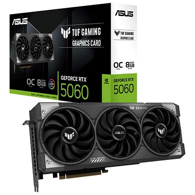 Carte graphique TUF Gaming GeForce RTX 5060 OC d'ASUS avec mémoire GDDR7 de 8 Go