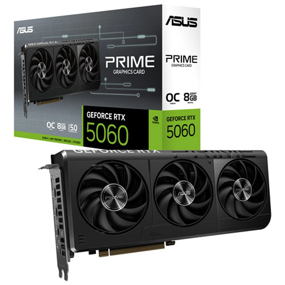 Carte graphique Prime GeForce RTX 5060 OC 8 Go GDDR7 d'ASUS