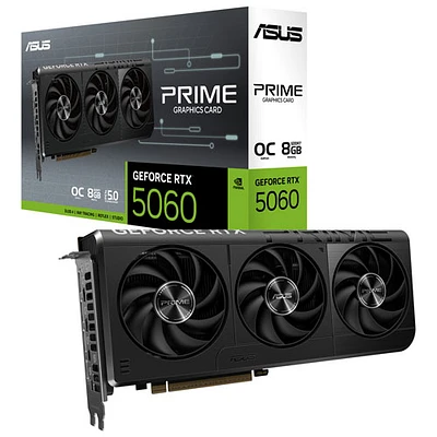 Carte graphique Prime GeForce RTX 5060 OC 8 Go GDDR7 d'ASUS