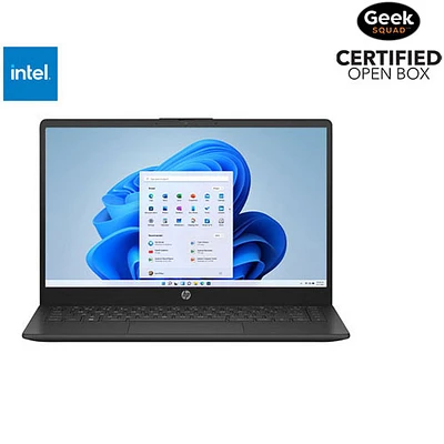 Boîte ouverte - Portable de 14 po de HP avec processeur N100 d'Intel/mémoire vive de 8 Go/disque SSD de 256 Go/Windows 11) - Noir de jais