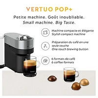 Machine à café/espresso Vertuo Pop+ Deluxe de Nespresso par De'Longhi - Titane