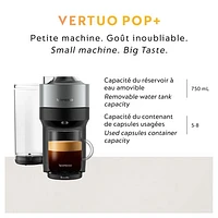 Nespresso Vertuo Pop+ Deluxe Coffee & Espresso Machine by De'Longhi - Titan
