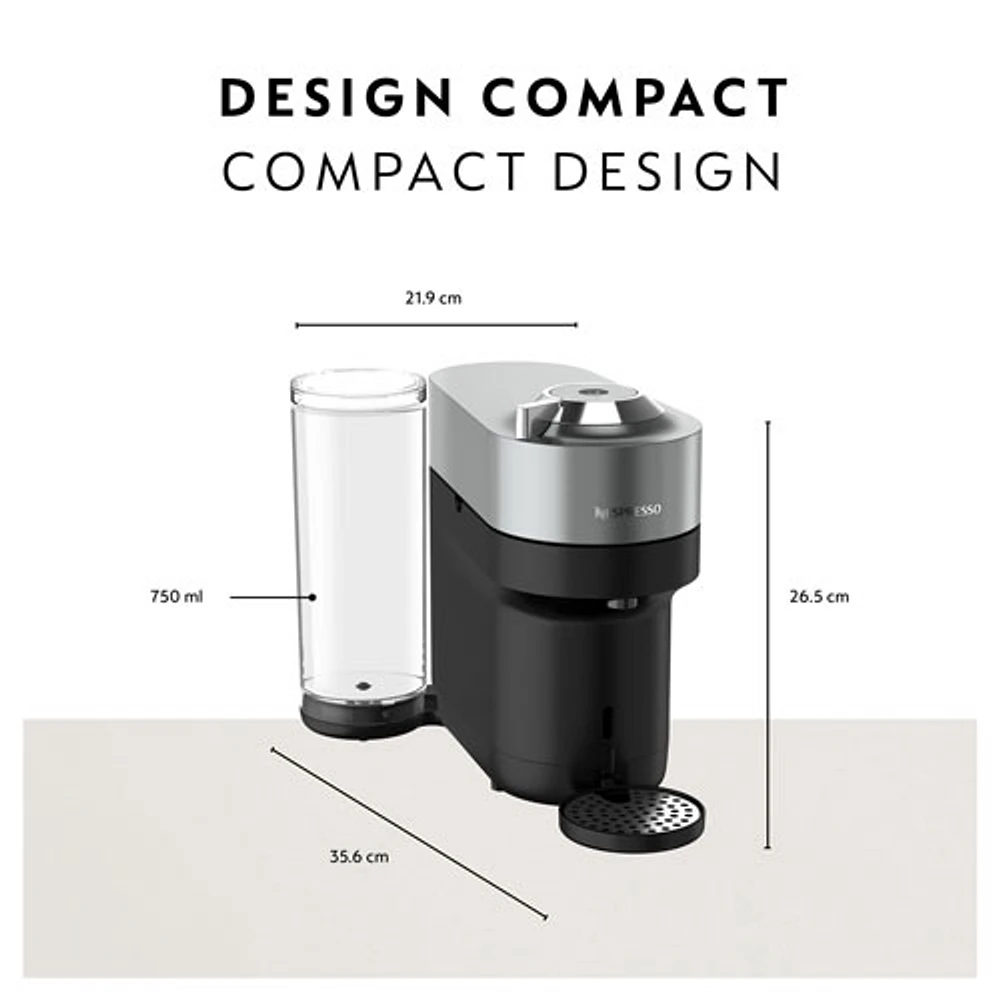 Nespresso Vertuo Pop+ Deluxe Coffee & Espresso Machine by De'Longhi - Titan