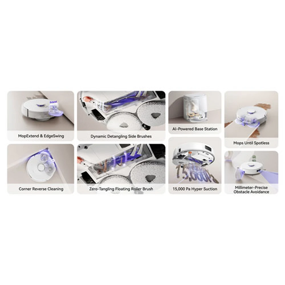 Narwal Freo Z10 Wi-Fi Connected Robot Vacuum & Mop Bundle with Mop Bonus Pack - White