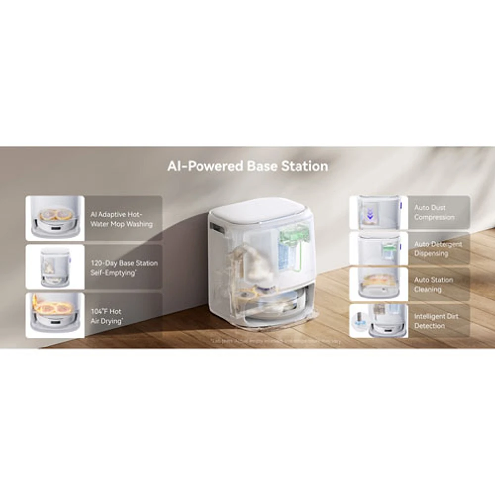 Narwal Freo Z10 Wi-Fi Connected Robot Vacuum & Mop Bundle with Mop Bonus Pack - White