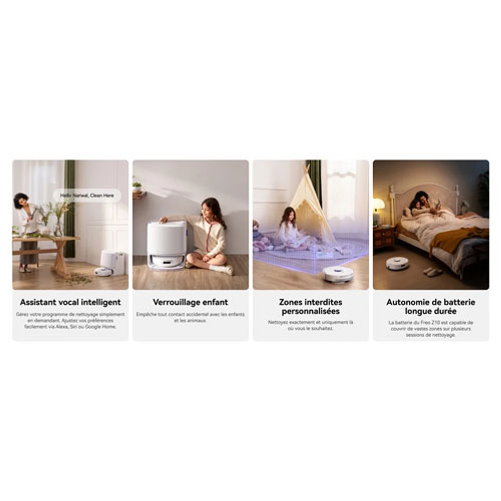 Narwal Freo Z10 Wi-Fi Connected Robot Vacuum & Mop Bundle with Mop Bonus Pack - White