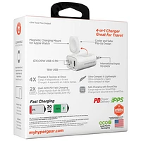HyperGear SpeedBoost 43W 3-Port USB-C/USB-A/Apple Watch Wall Charger - White