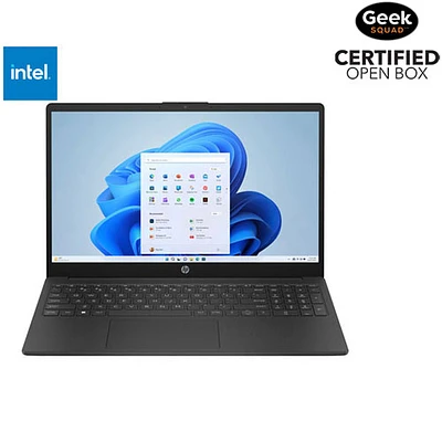 Boîte ouverte - Portable de 15,6 po de HP - Noir de jais (Core i3 N305 d'Intel/RAM 8 Go/SSD 512 Go/Windows 11)