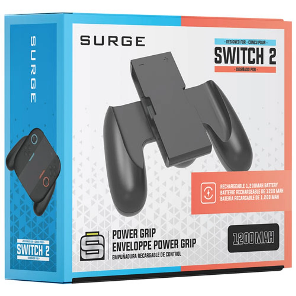 Surge Rechargeable Pro Controller Power Grip for Switch 2 - Black